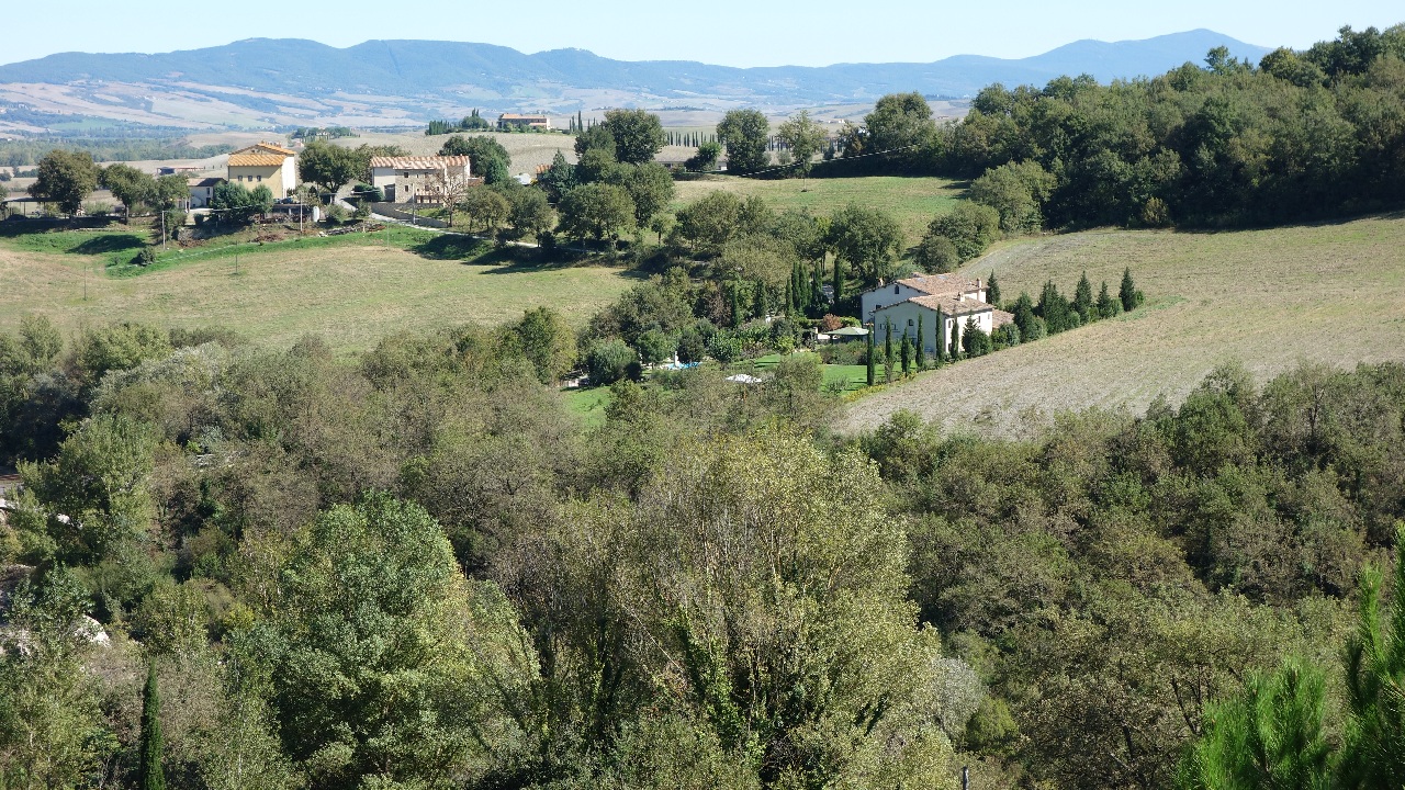 Imagine panoramica de vis din statiunea Bagno Vignoni