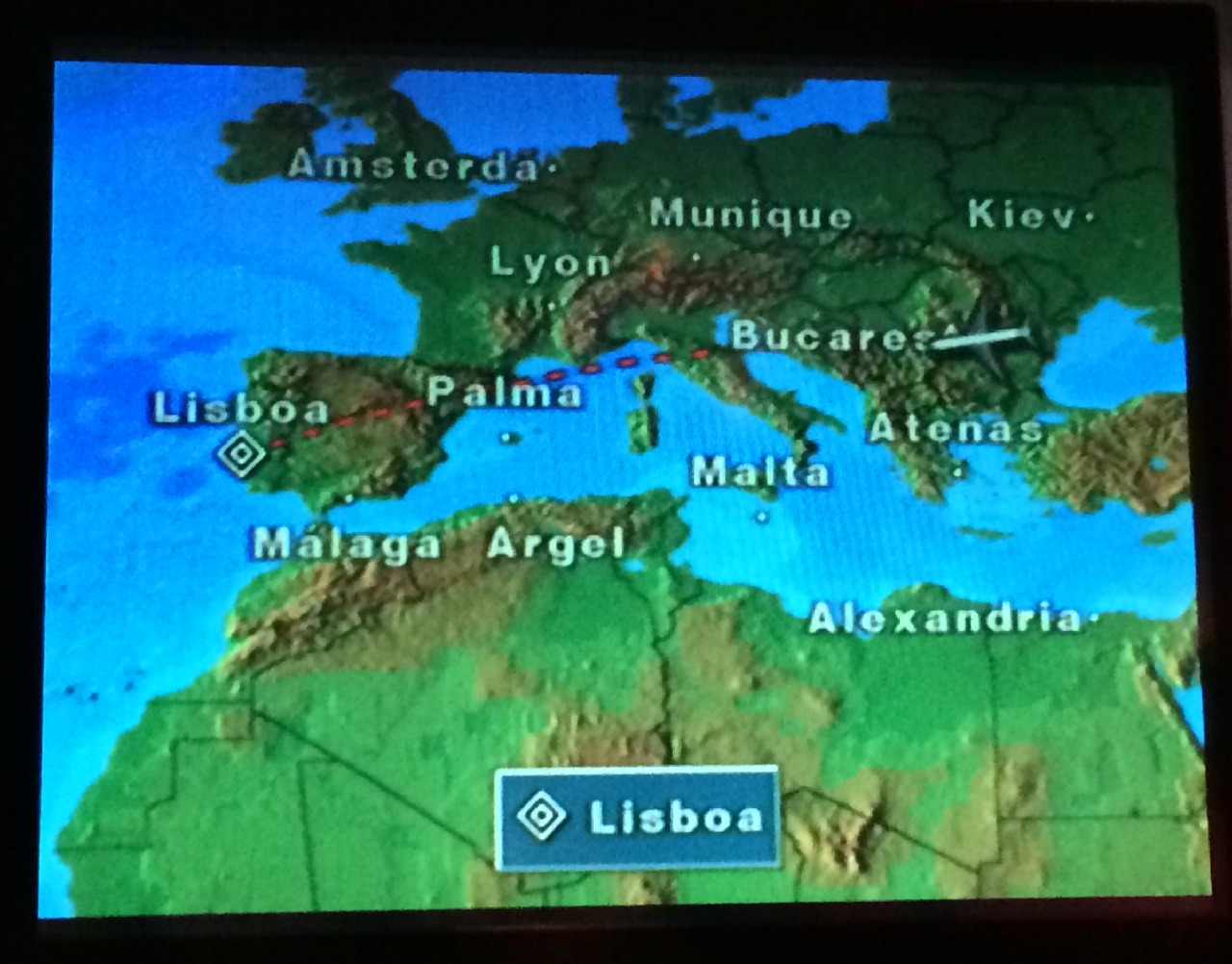 Traseul zborului catre Lisabona