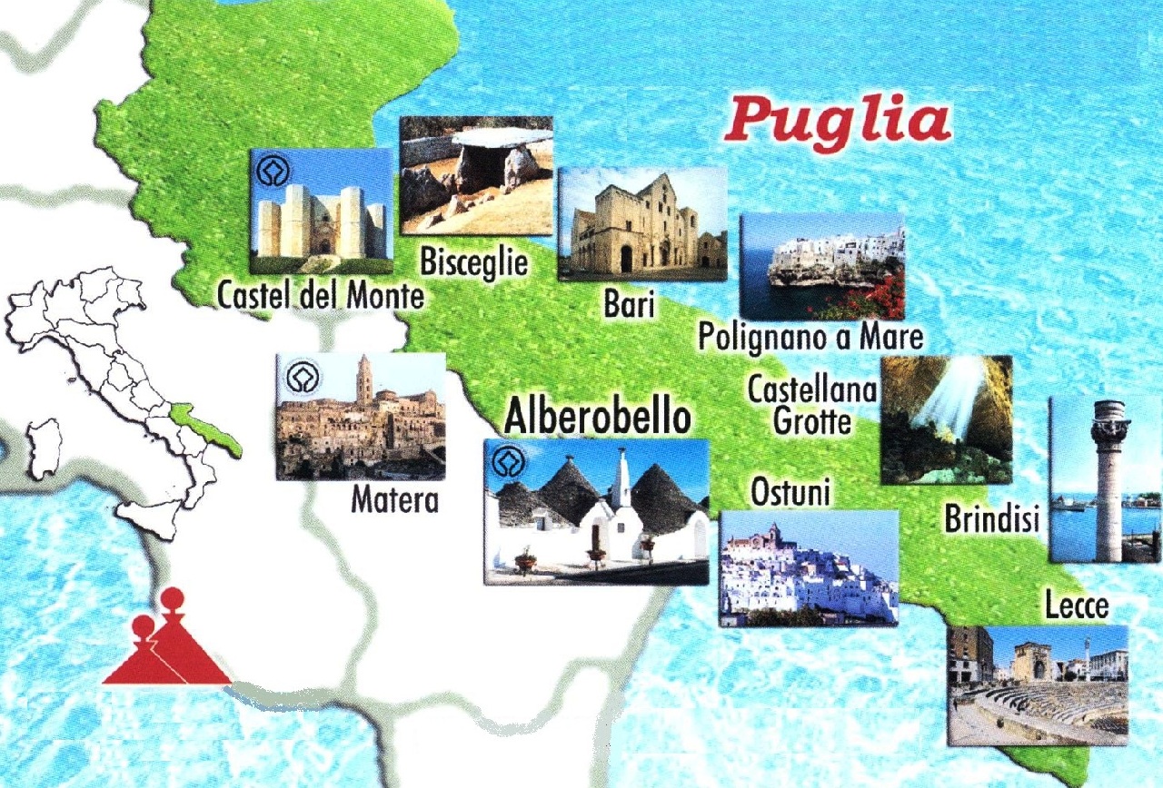 Harta turistica a Pugliei
